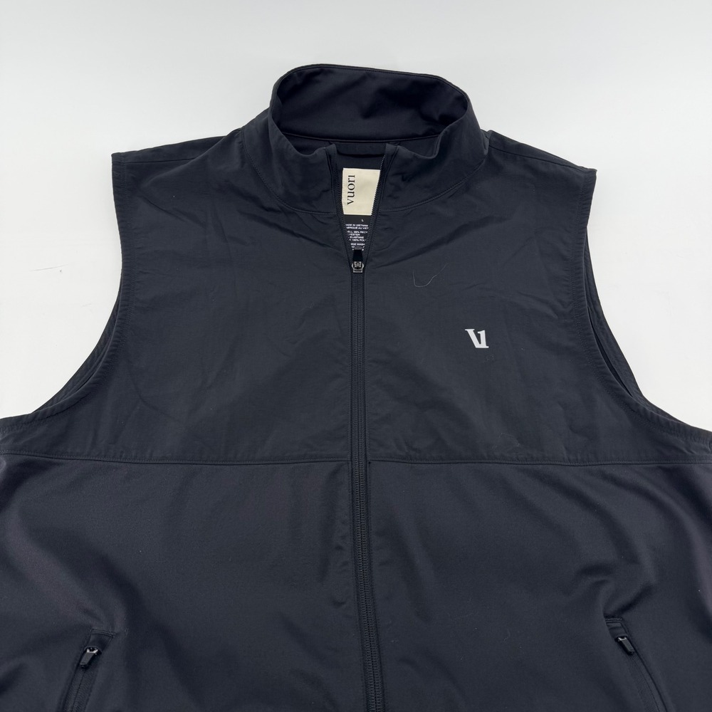 Vuori Sunday Elementary Vest Mens L Black Full Zip Technical Activewear V286